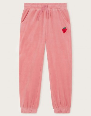 Pink Kids' Monsoon Velour Joggers Pants | OXB-6209