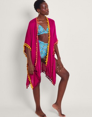 Pink Women's Monsoon Contrast Tassel Cover-Up Swimwear | LGZ-9281