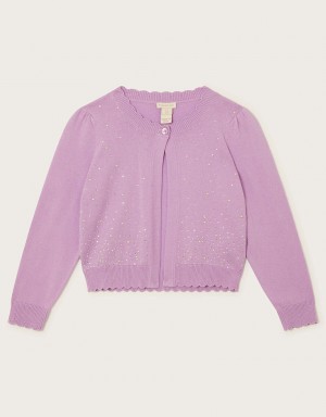 Purple Kids' Monsoon Gem Embellished Cardigan | AKP-0926