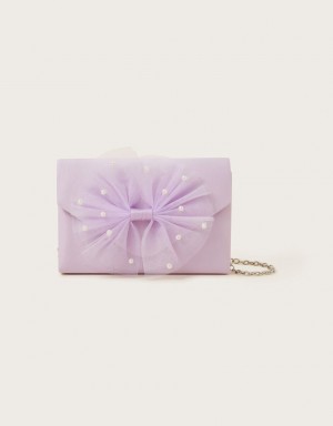 Purple Kids' Monsoon Tulle Bow Bags | RQE-2450