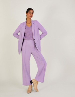 Purple Women's Monsoon Lauren Wide Leg Pants | JKT-3919