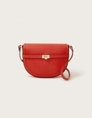 Red Women's Monsoon Clasp Cross-Body Bags | SYM-3607