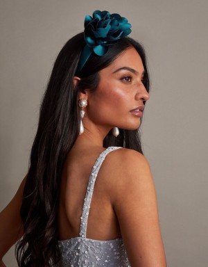 Turquoise Women's Monsoon Corsage Headband | HRI-5800