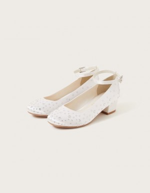 White Kids' Monsoon Amber Diamante Heels | ZGM-3853