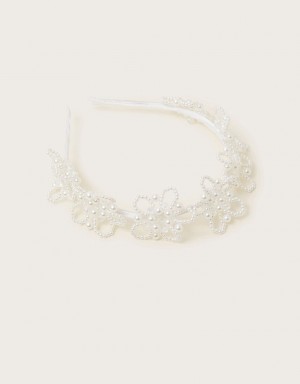 White Kids' Monsoon Embellished Bridesmaid Headband | WAN-3003