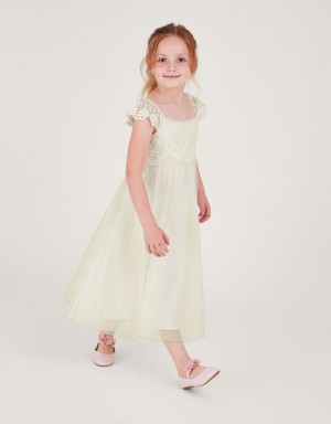 White Kids' Monsoon Estella Dress | DGA-7040