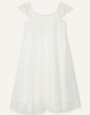 White Kids' Monsoon Estella Sequin Dress | FQK-8935