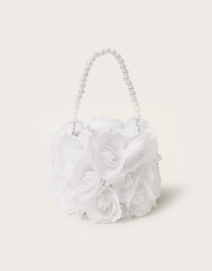 White Kids' Monsoon Flower Basket Bags | BGA-0704