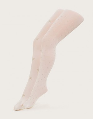 White Kids' Monsoon Glitter Set of Two Tights | IPD-7482