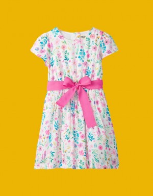 White Kids' Monsoon Hatley Flower Garden Dress | GBK-3708