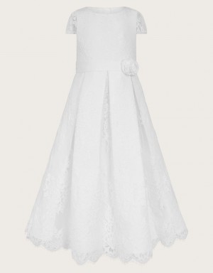 White Kids' Monsoon Lola Lace Communion Dress | XPS-4882