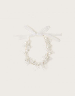 White Kids' Monsoon Pearly Flower Garland Hair Accessories | OID-5810