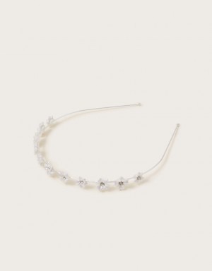 White Kids' Monsoon Pearly Flower Girl Headband | SIW-3017