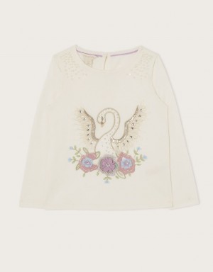 White Kids' Monsoon Swan Pearl Tops | TRR-4488