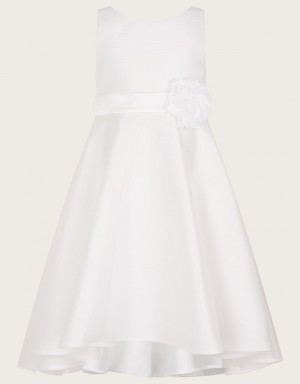 White Kids' Monsoon Tuberose High Low Bridesmaid Dress | ATD-8101