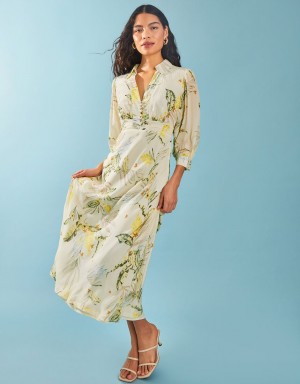 White Women's Monsoon Elise Shirt Dress | DEG-0203