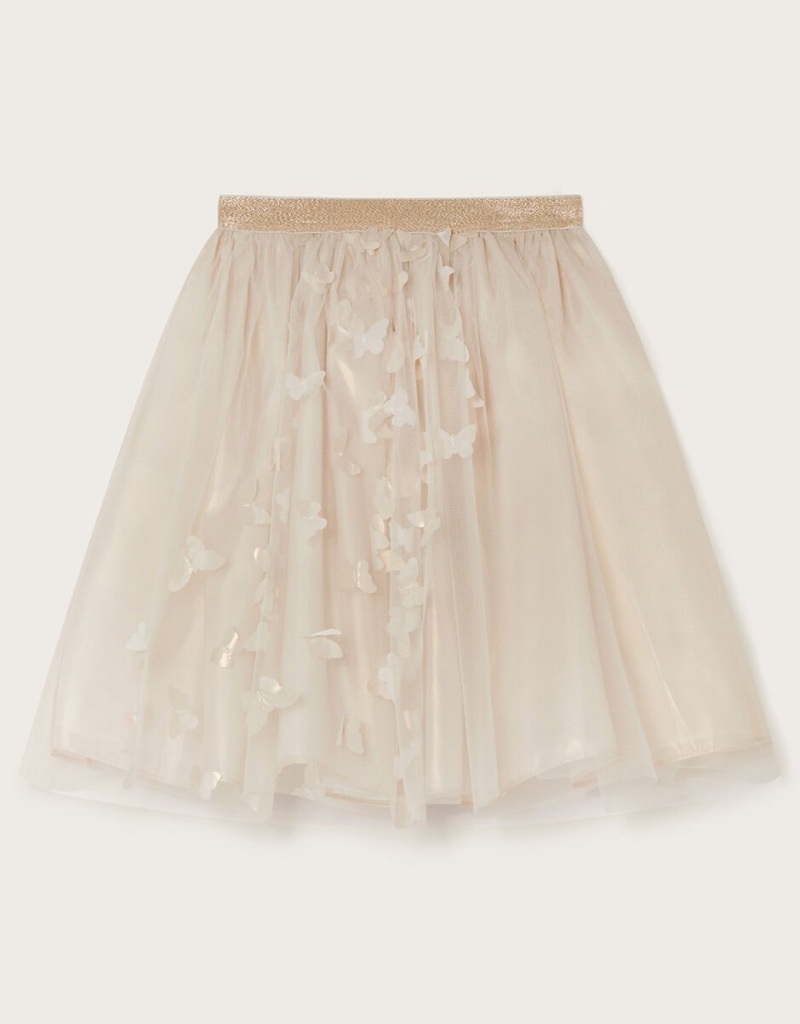 Beige Kids\' Monsoon Land of Wonder Butterfly Tulle Skirts | DDI-8311