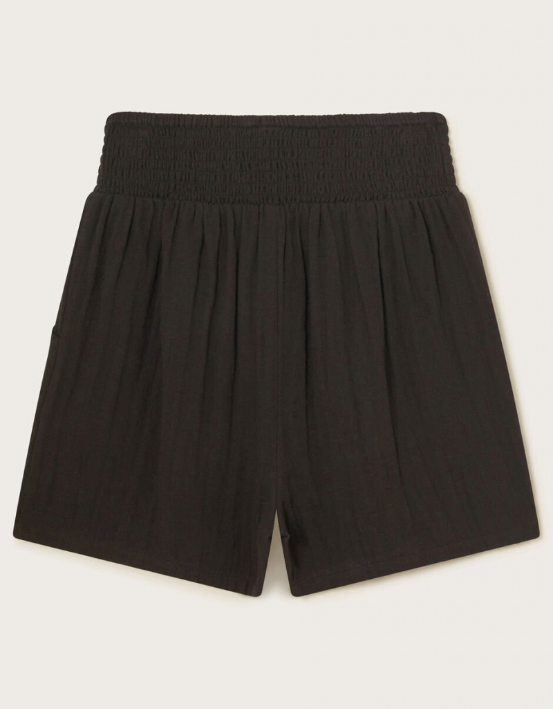 Black Kids' Monsoon Cheesecloth Shorts | BZQ-0374