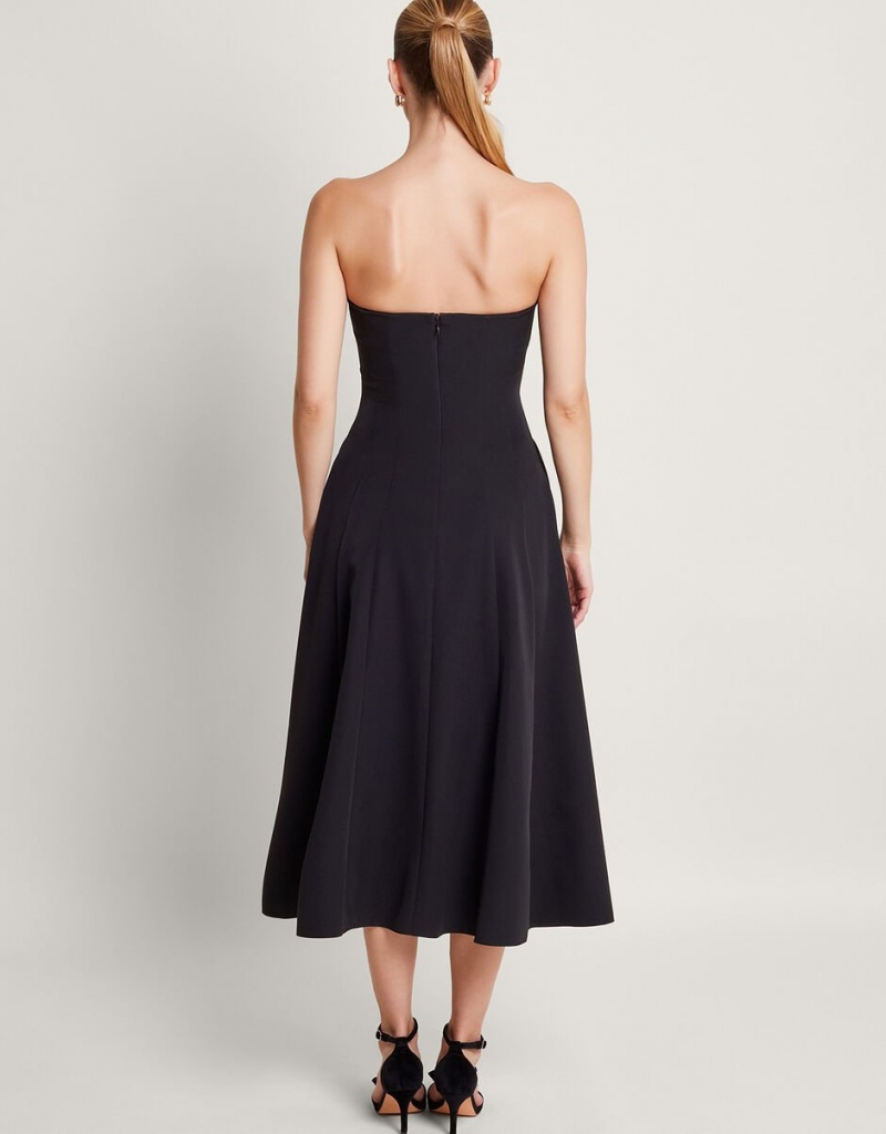 Black Women's Monsoon Briar Bandeau Dress | FNV-5489