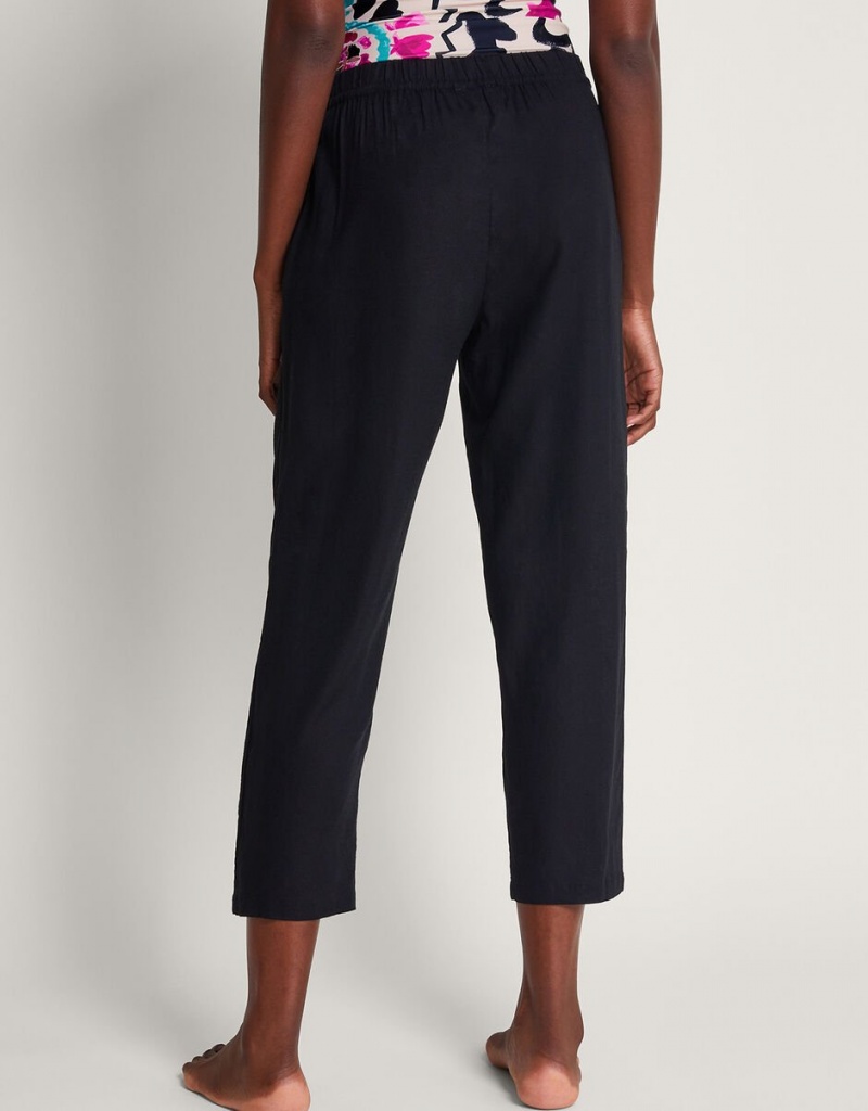 Black Women's Monsoon Penina Crop Pants | JWL-6108