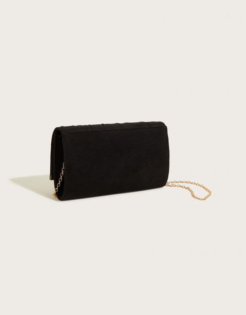 Black Women's Monsoon Pleated Occasion Clutch Bags | PAR-7327