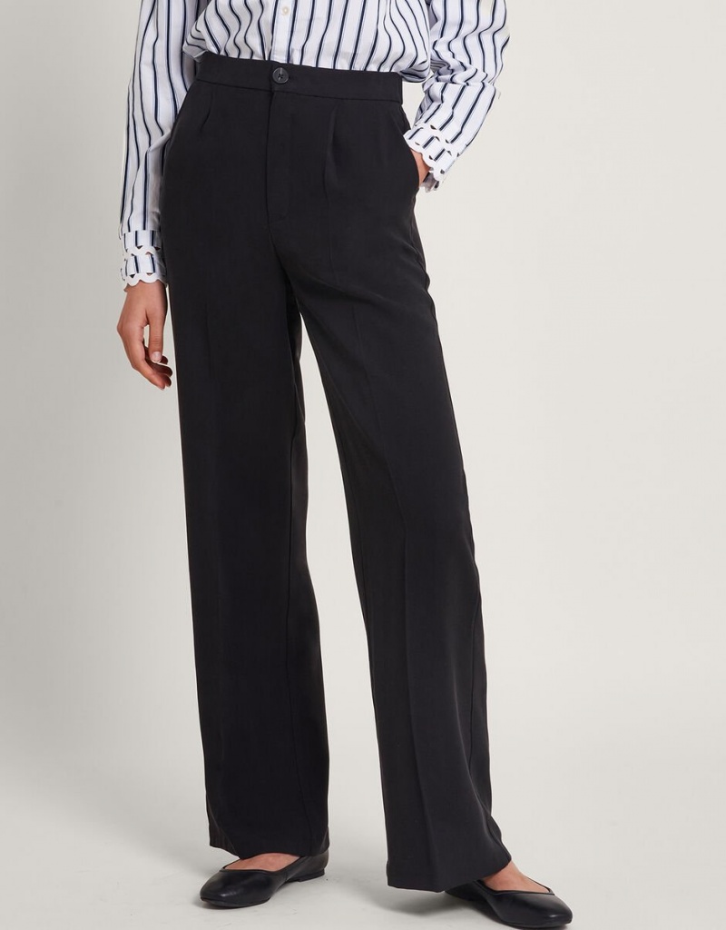 Black Women's Monsoon Wila Wide Leg Pants | LRU-8307