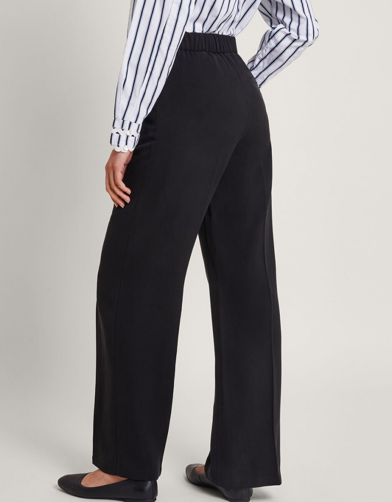 Black Women's Monsoon Wila Wide Leg Pants | LRU-8307