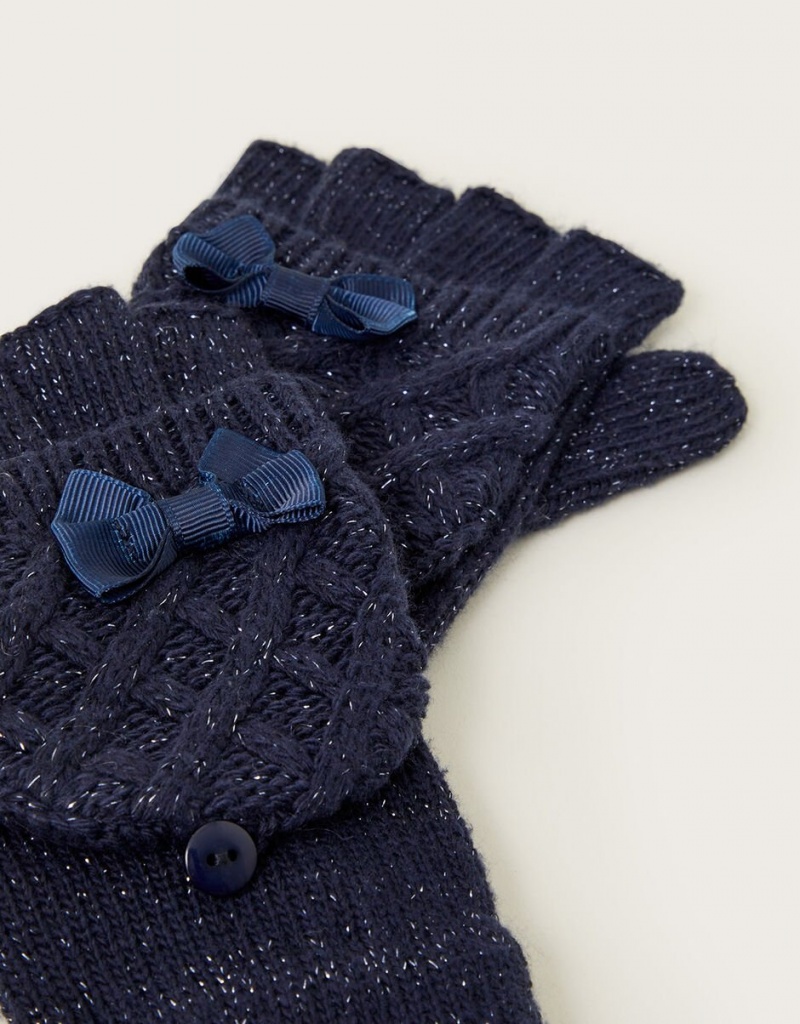 Blue Kids' Monsoon Bow Detail Capped Gloves | FNJ-8073