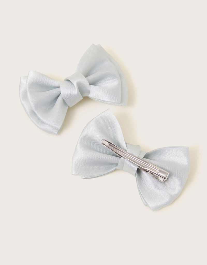 Blue Kids' Monsoon Bridesmaid Bow Clips Set of Two Hair Accessories | FEW-0974