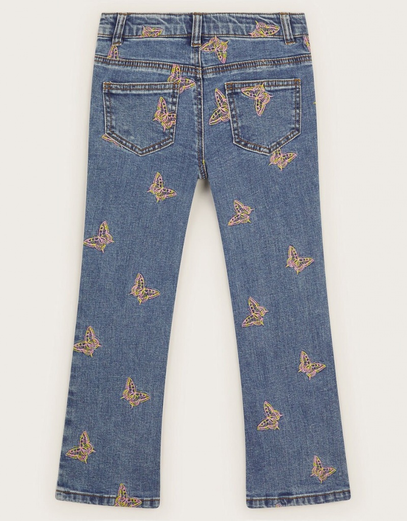 Blue Kids' Monsoon Butterfly Embellished Jeans | VJJ-4400