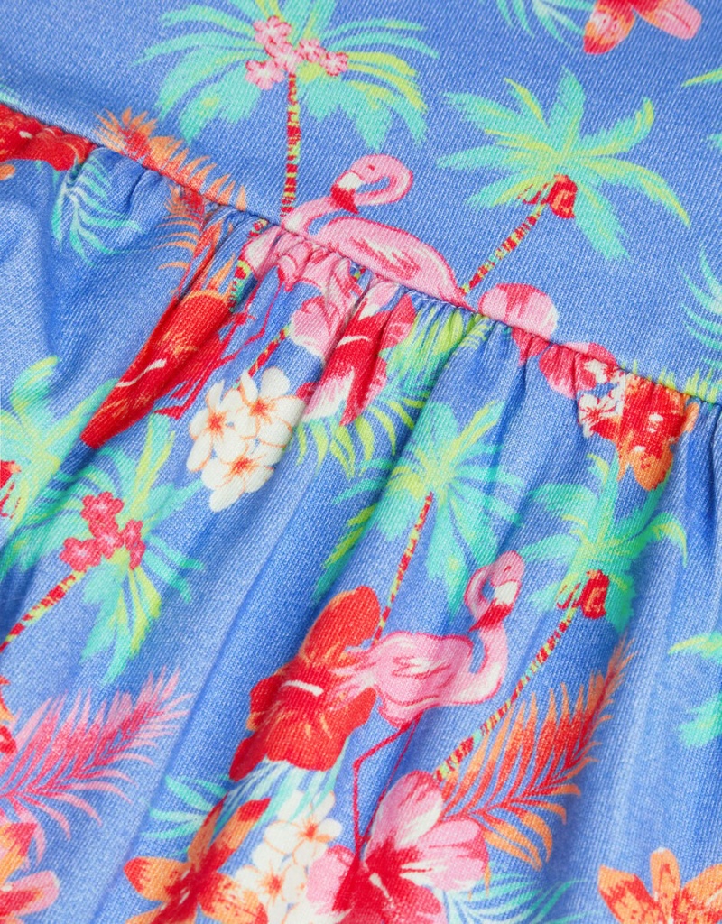 Blue Kids' Monsoon Flamingo Midi Dress | GWL-2830