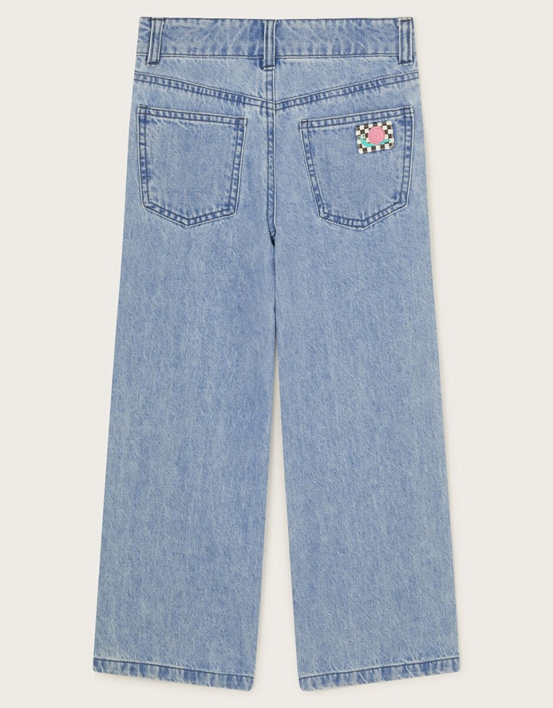 Blue Kids' Monsoon Flower Denim Jeans | SIV-1501