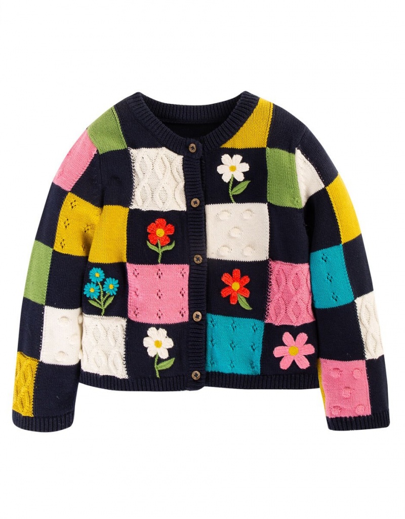 Blue Kids' Monsoon Frugi Embroidered Patch Cardigan | YML-2206