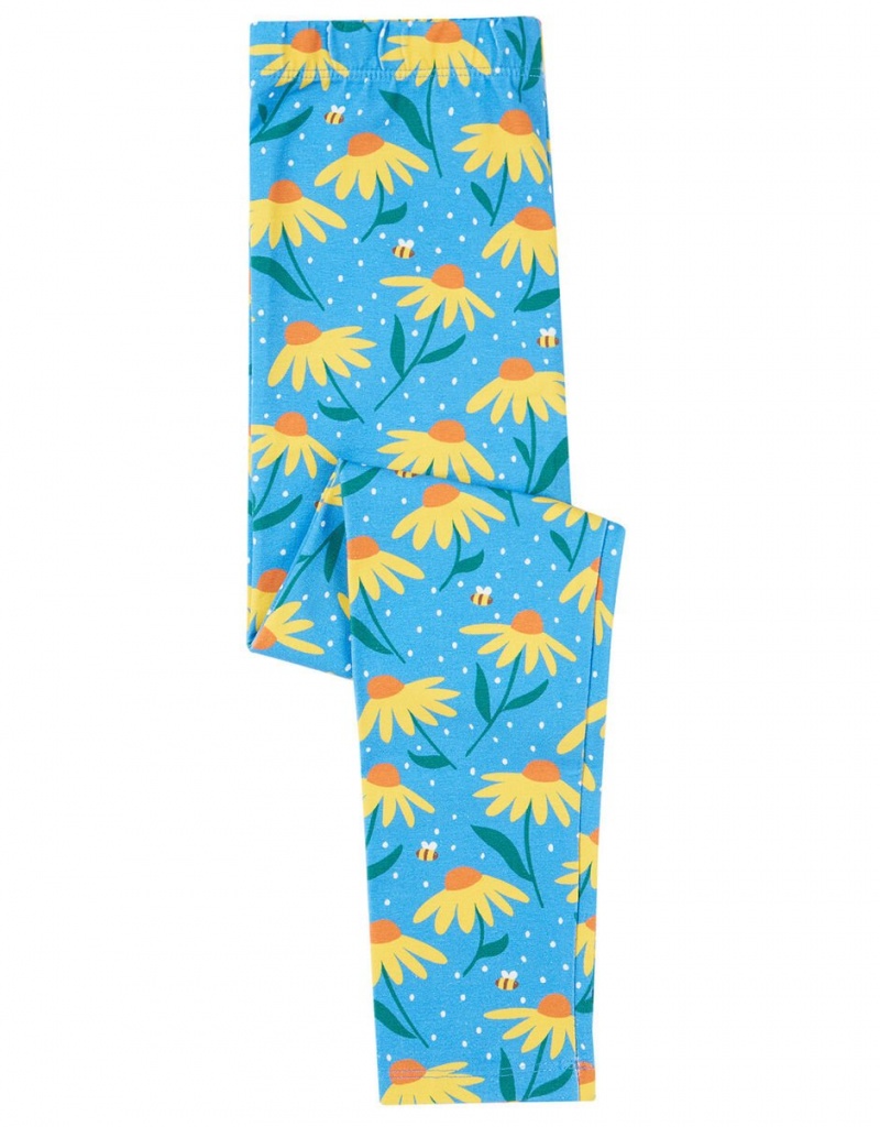 Blue Kids' Monsoon Frugi Floral Print Leggings | AUW-6721