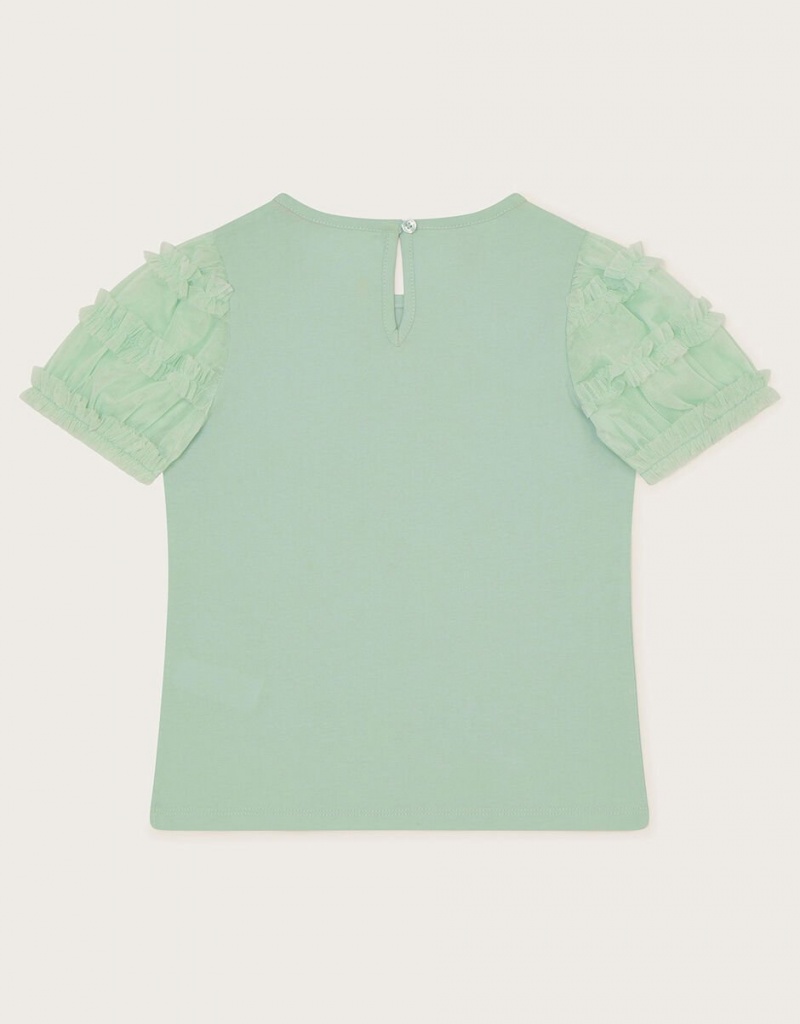 Blue Kids' Monsoon Horse Sunshine Ruffle Tops | LQE-0754