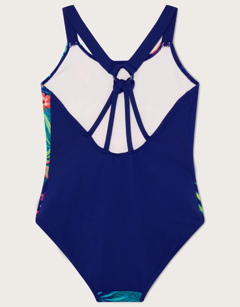 Blue Kids' Monsoon Koala Swimsuit with Recycled Polyester Swimwear | XCV-3236