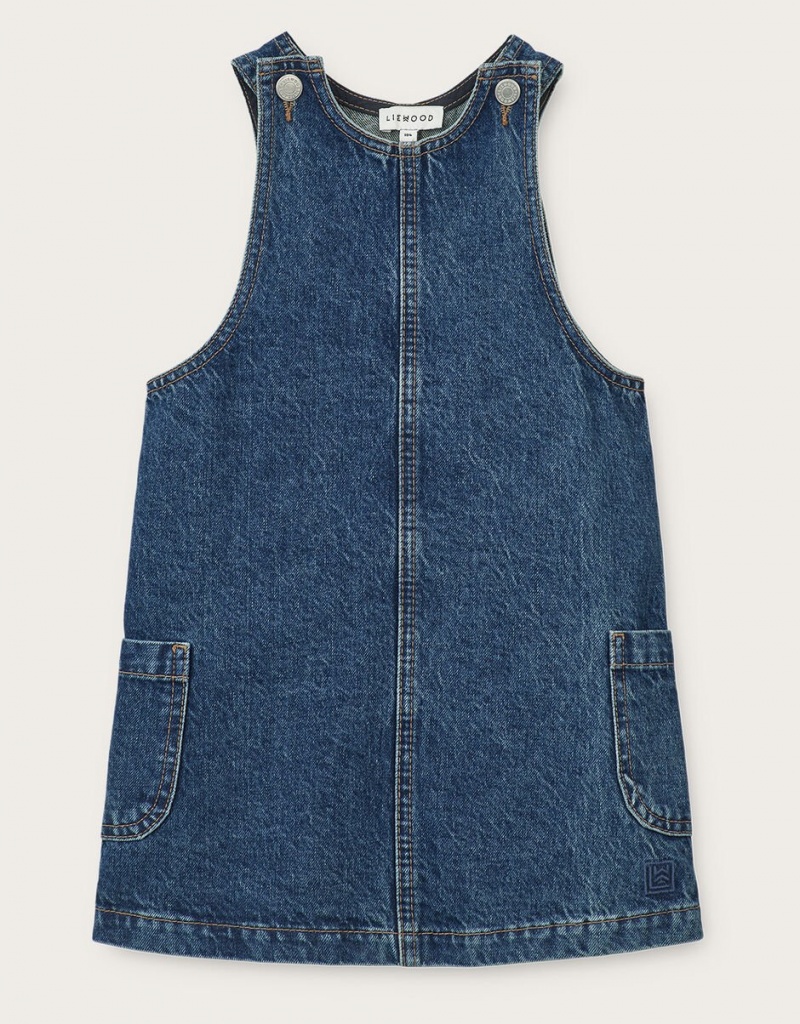 Blue Kids' Monsoon Liewood Maddie Denim Dress | AYN-4745