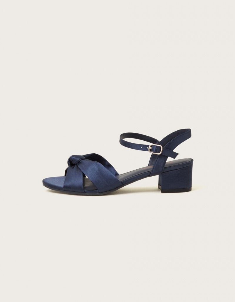 Blue Kids' Monsoon Satin Twist Heeled Sandals | TQQ-2794