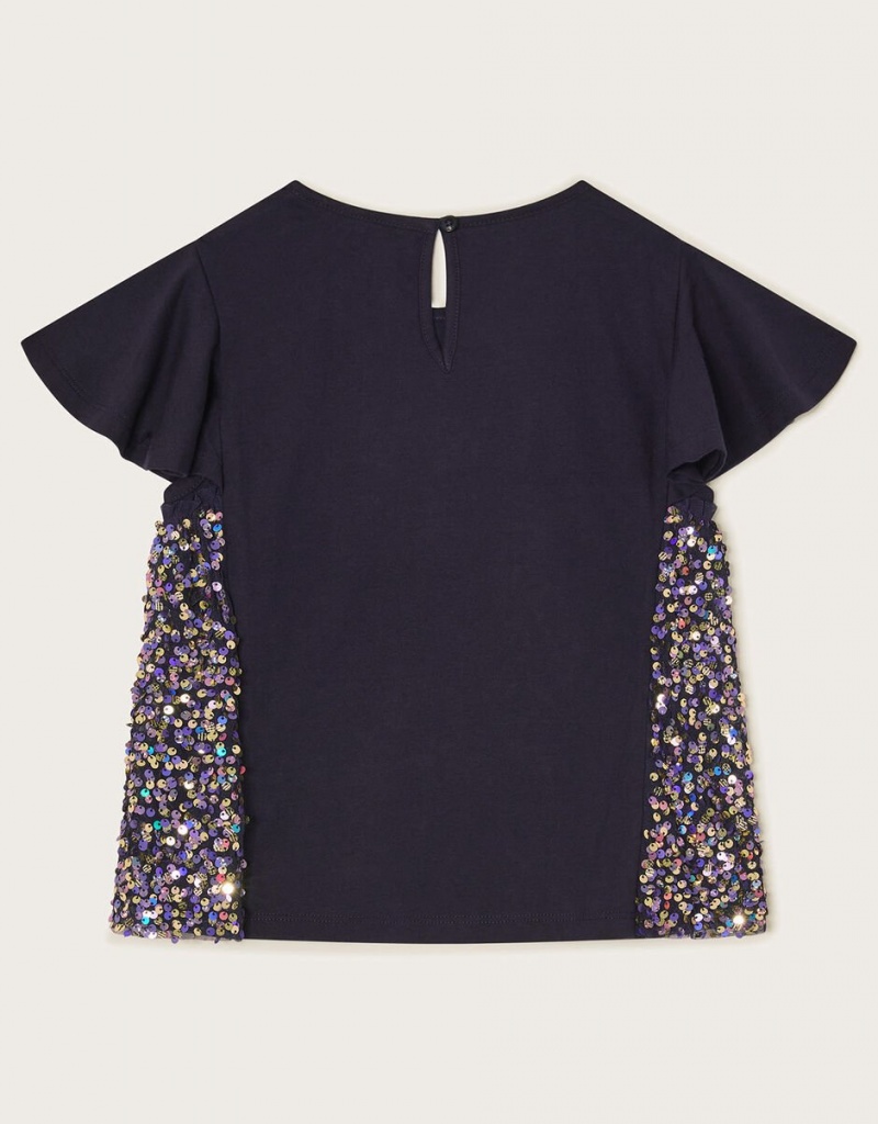 Blue Kids' Monsoon Sequin Horse Tops | TMW-2353