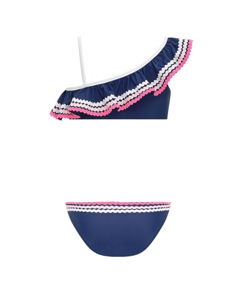 Blue Kids' Monsoon Sunuva One-Shoulder Bikini Set Swimwear | ULQ-4721