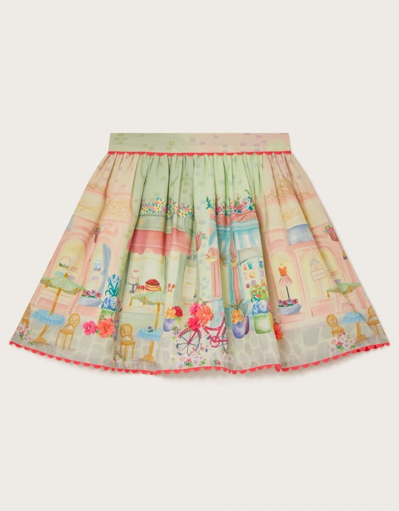 Blue Kids' Monsoon Town Scene Skirts | NCW-5768