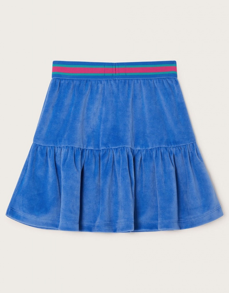 Blue Kids' Monsoon Velour Tiered Skirts | GBA-7996