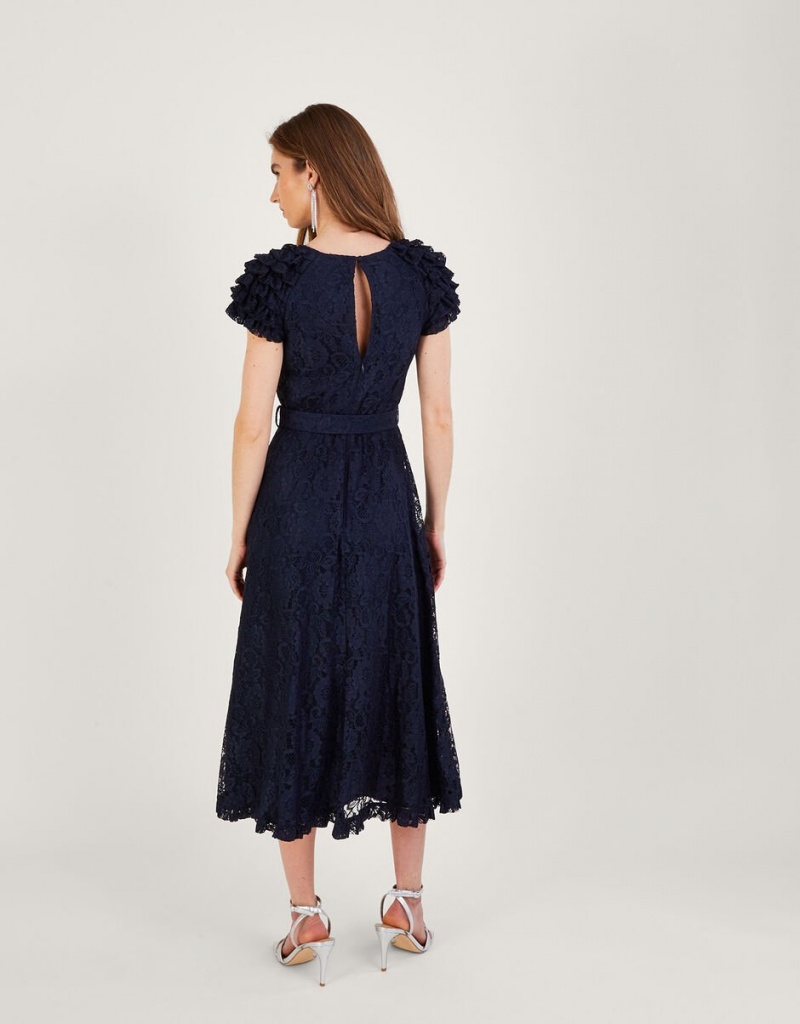 Blue Women's Monsoon Anneliese Lace Tea Dress | PRI-7228