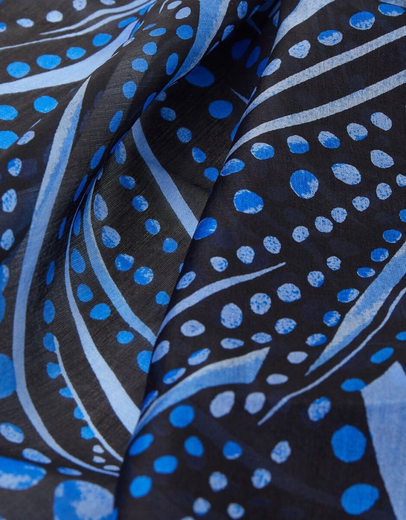 Blue Women's Monsoon Dora Spot Silk Scarves | TVS-0020