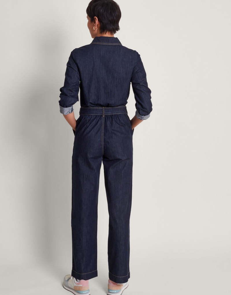 Blue Women's Monsoon Harper Denim Jumpsuit | MLK-0376