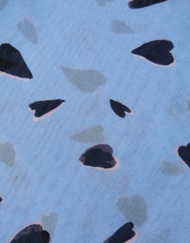 Blue Women's Monsoon Heart Print Lightweight Scarves | LQG-6205