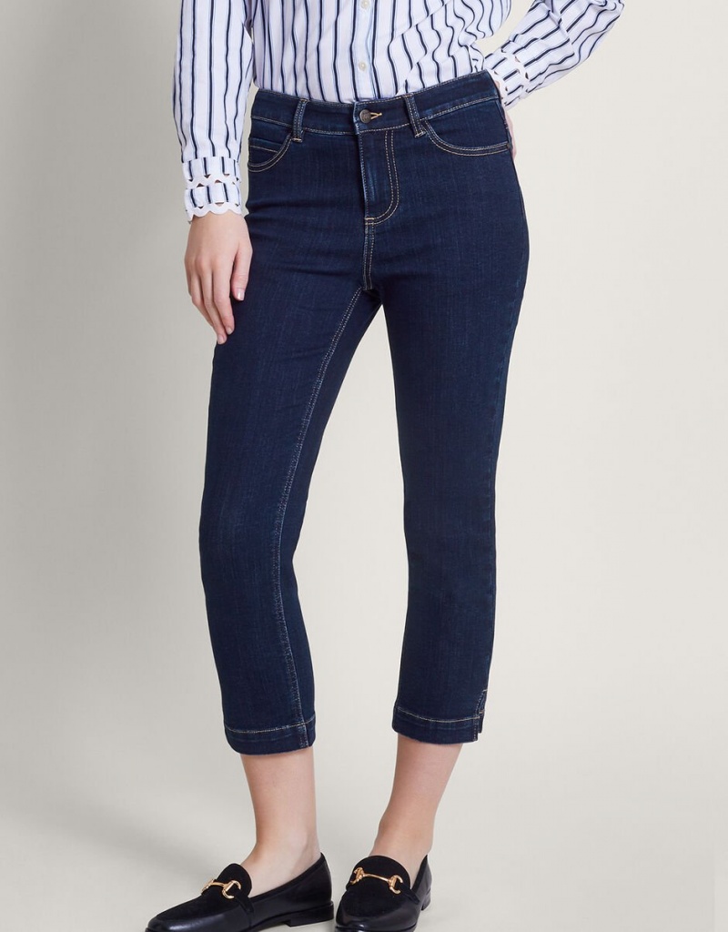 Blue Women's Monsoon Idabella Crop Jeans | HHH-8188