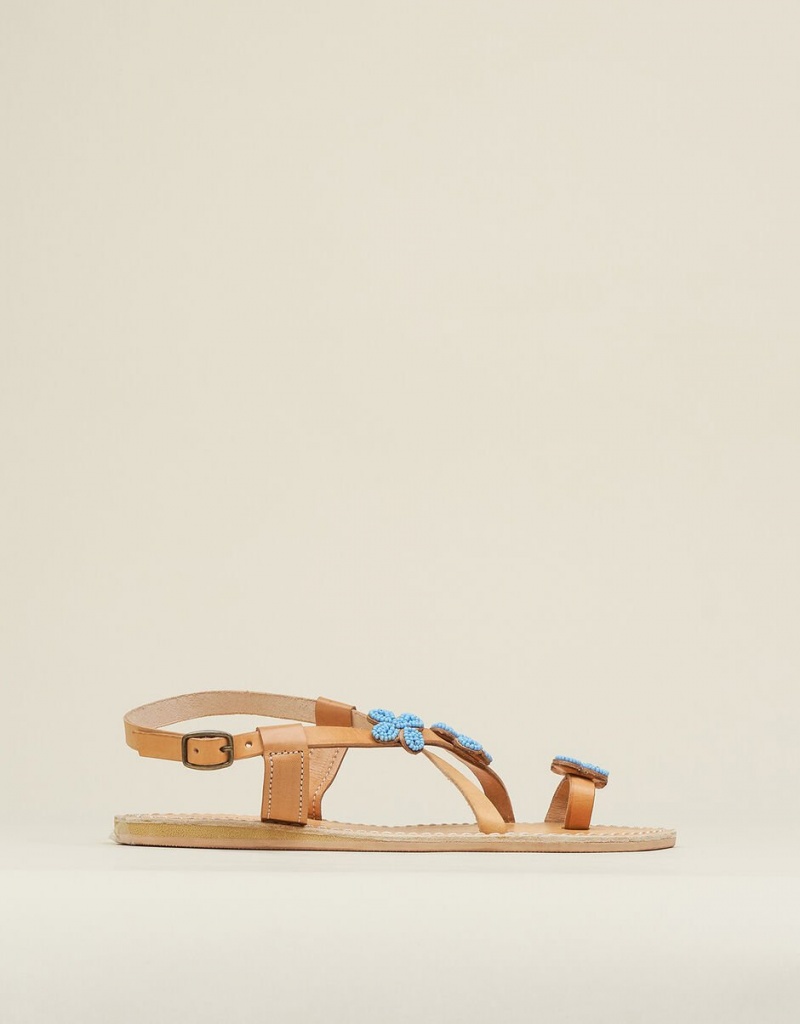 Blue Women's Monsoon Laidback London Blyth Leather Sandals | DYY-1310