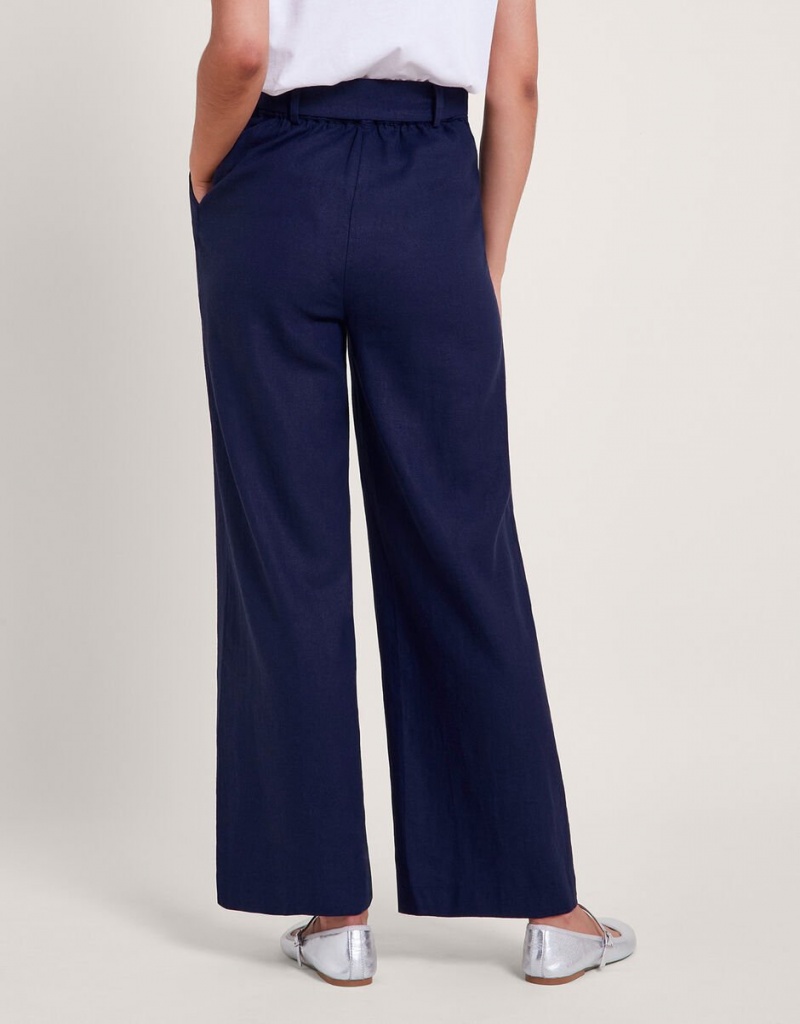 Blue Women's Monsoon Mabel Short-Length Tie Pants | UWR-8558