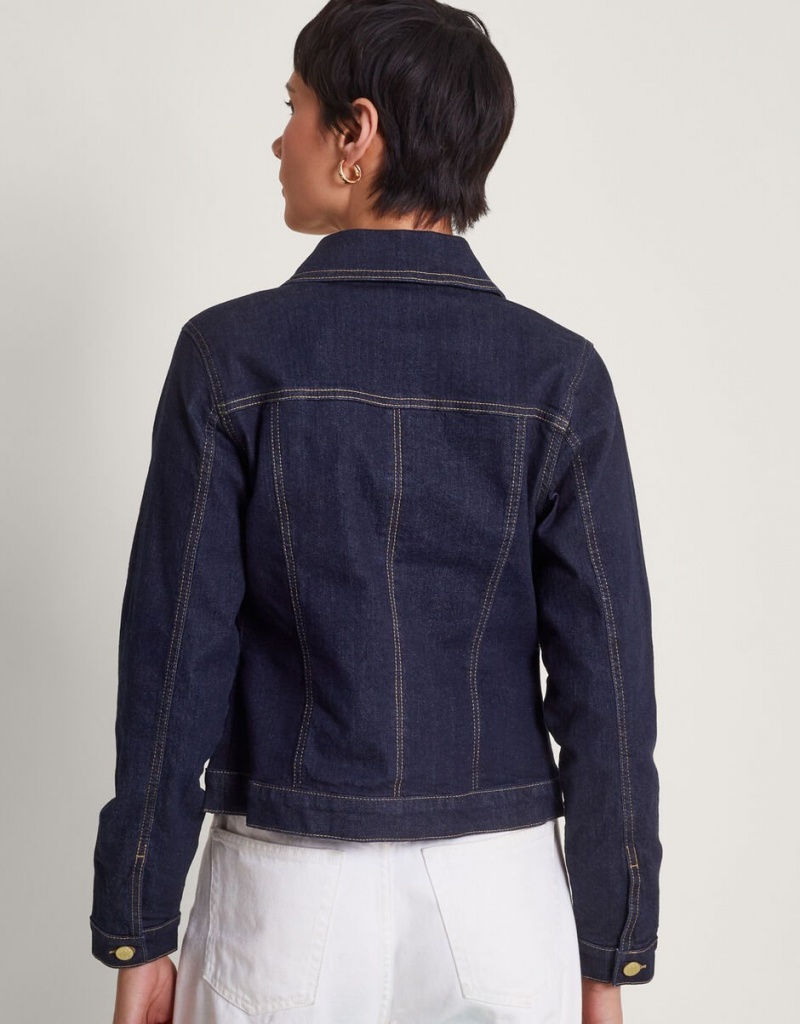 Blue Women's Monsoon Maya Seam Denim Jacket | FAK-8358